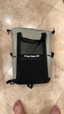 Large polar bear backpack cooler used once