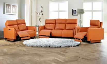 New 3 piece leather recliner couch set / free delivery