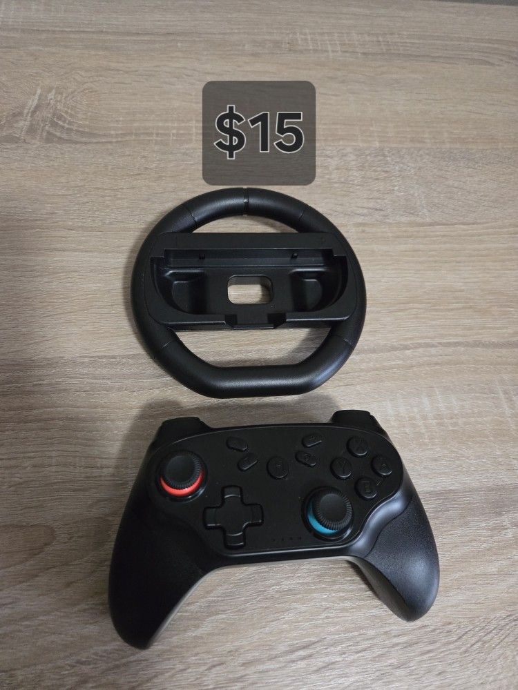 New Controller For Nintendo Switch & Joy Con Steering Wheel Adaptor
