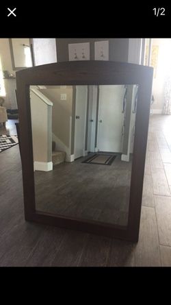 Antique Vintage Wooden Wall Mirror