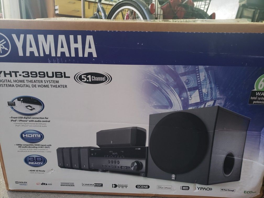 Yamaha Home Theater Sound System New In BOX YHT 399UBL