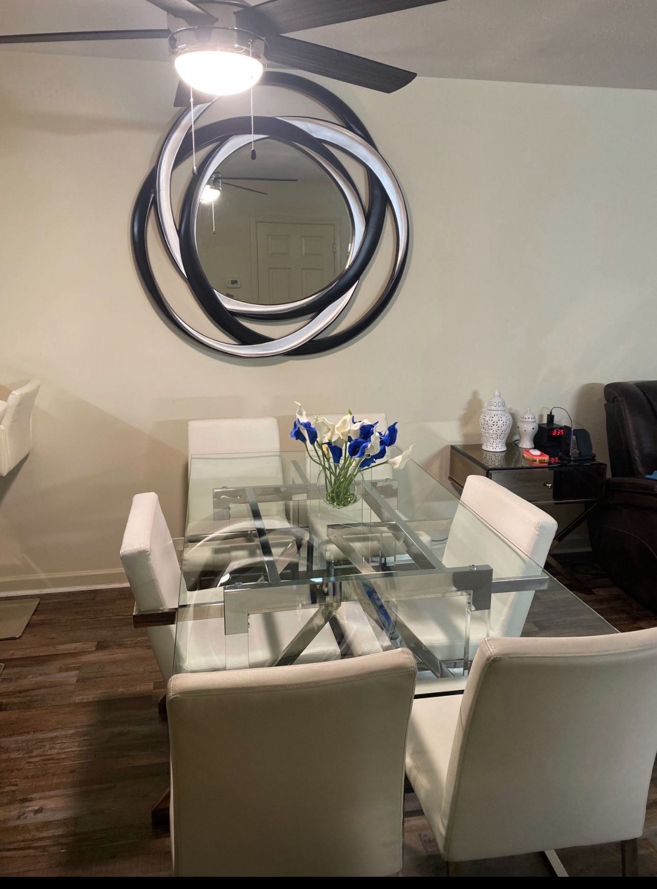 Juego De Comedor De Cristal Y Acrílico 