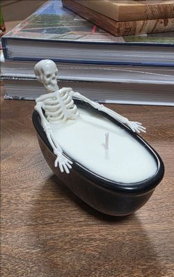 Halloween skeleton candle