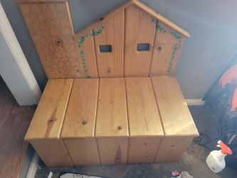 Antique WOODEN TOY BOX