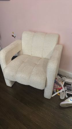 Cream Boucle Accent Chair