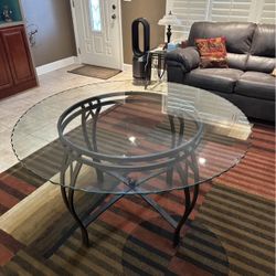 Glass Rod Iron Table