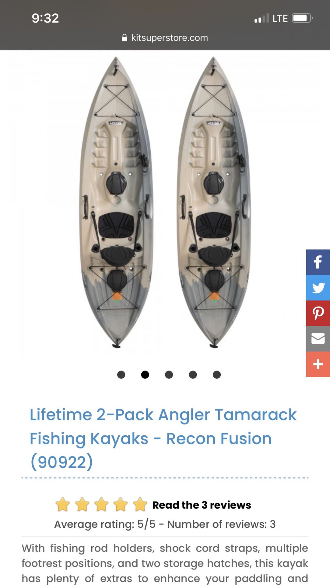 Two brand new fishing Kayaks