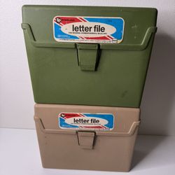Vintage Sterling Letter File Box #274 Plastic Storage Case USA Set of 2