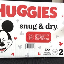 Huggies Snug Dry Size 2/100 Diapers 