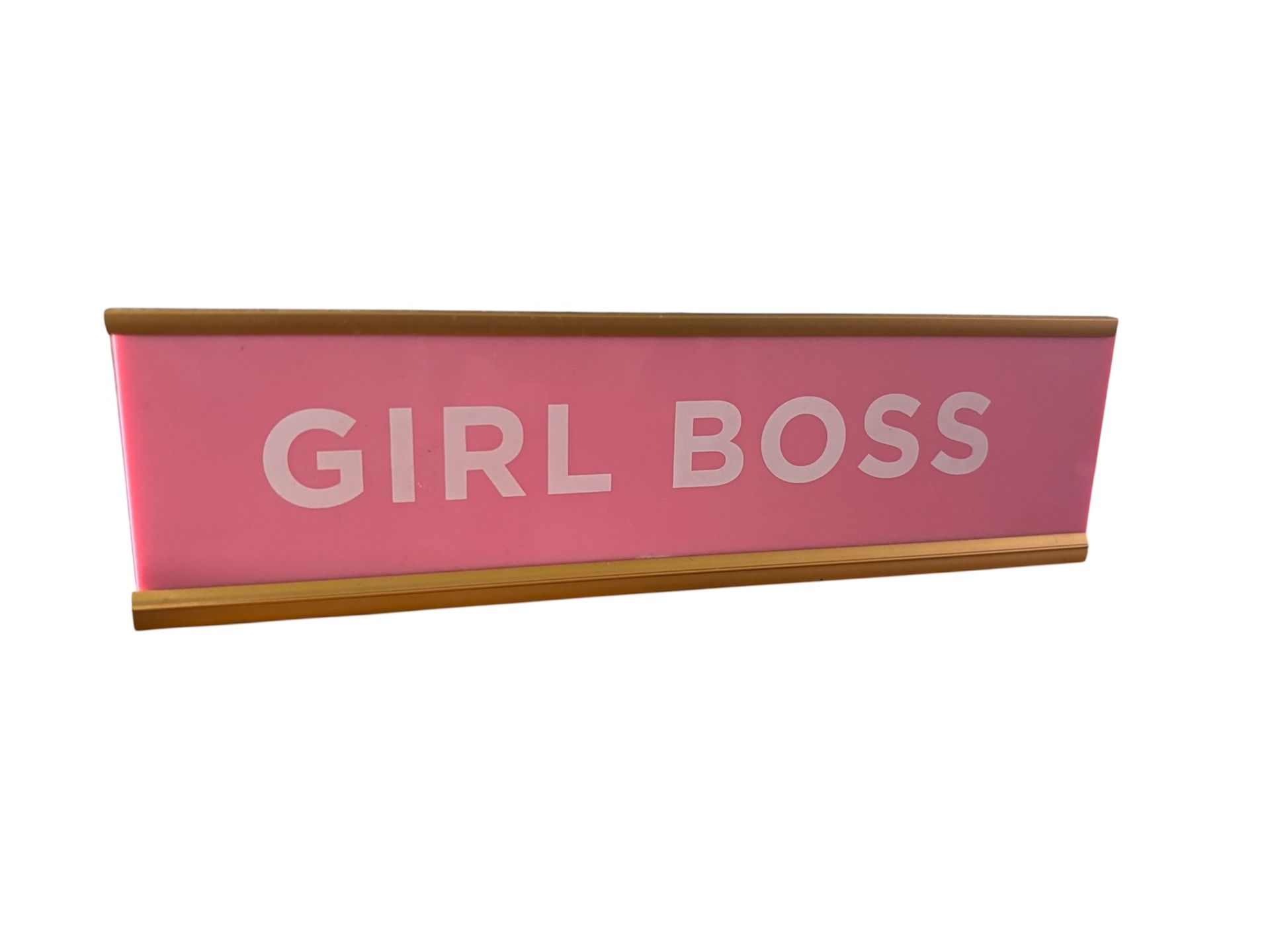 Pink Girl Boss Desk Sign 2"x 8" New