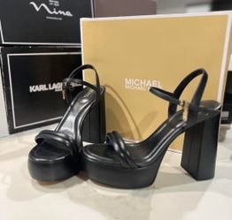 BRATZ MICHAEL KORS MK Laci Leather Platform Sandal   Women Size 10