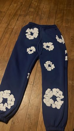 blue and white denim tear pants size small