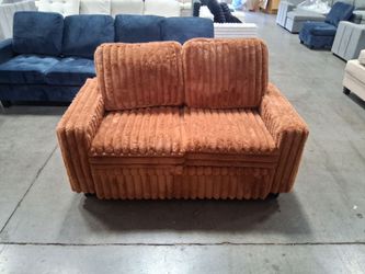 Brick Red Corduroy Pull-out Bed
