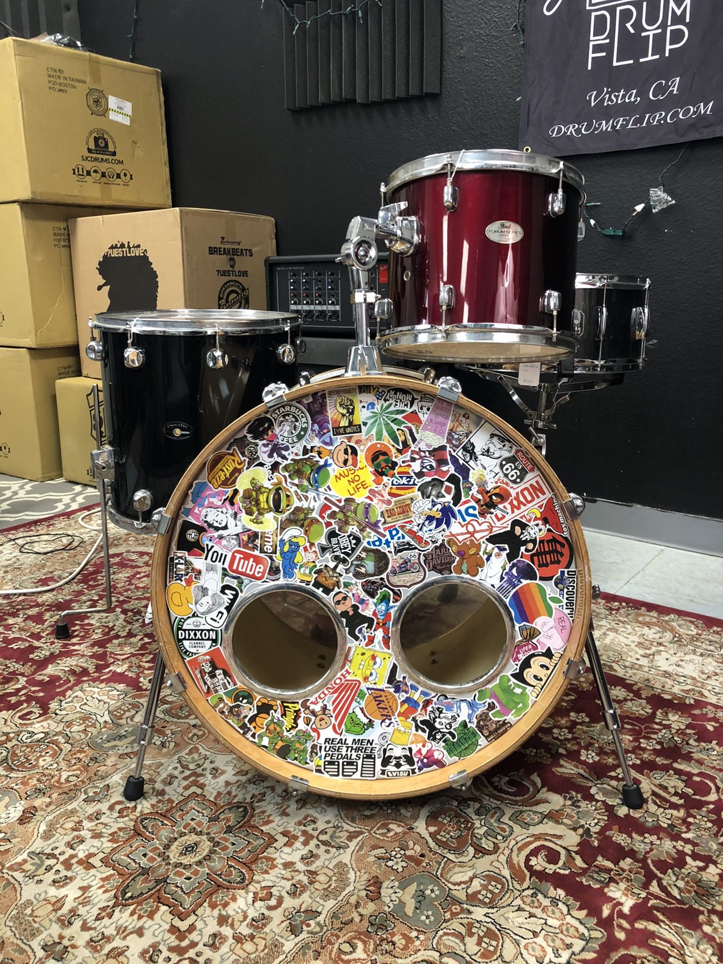 Drum set 4pc mixed set Pearl, Yamaha, Gretsch, PDP