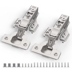 50 Pack 3/4" Full Overlay Soft Close Concealed Hinge for Face Frame ＆ Frameless Door, 3D Adjustment, Clip-on Plate, Slow Self Closing Hidden S
