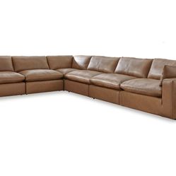 New 6 Piece Emilia Leather Sectional Sofa