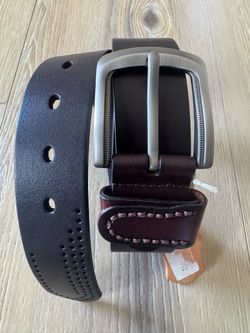 Genuine Leather Brown Belt with Silver Buckle