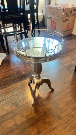 Round Glass Top Accent Side Table $20