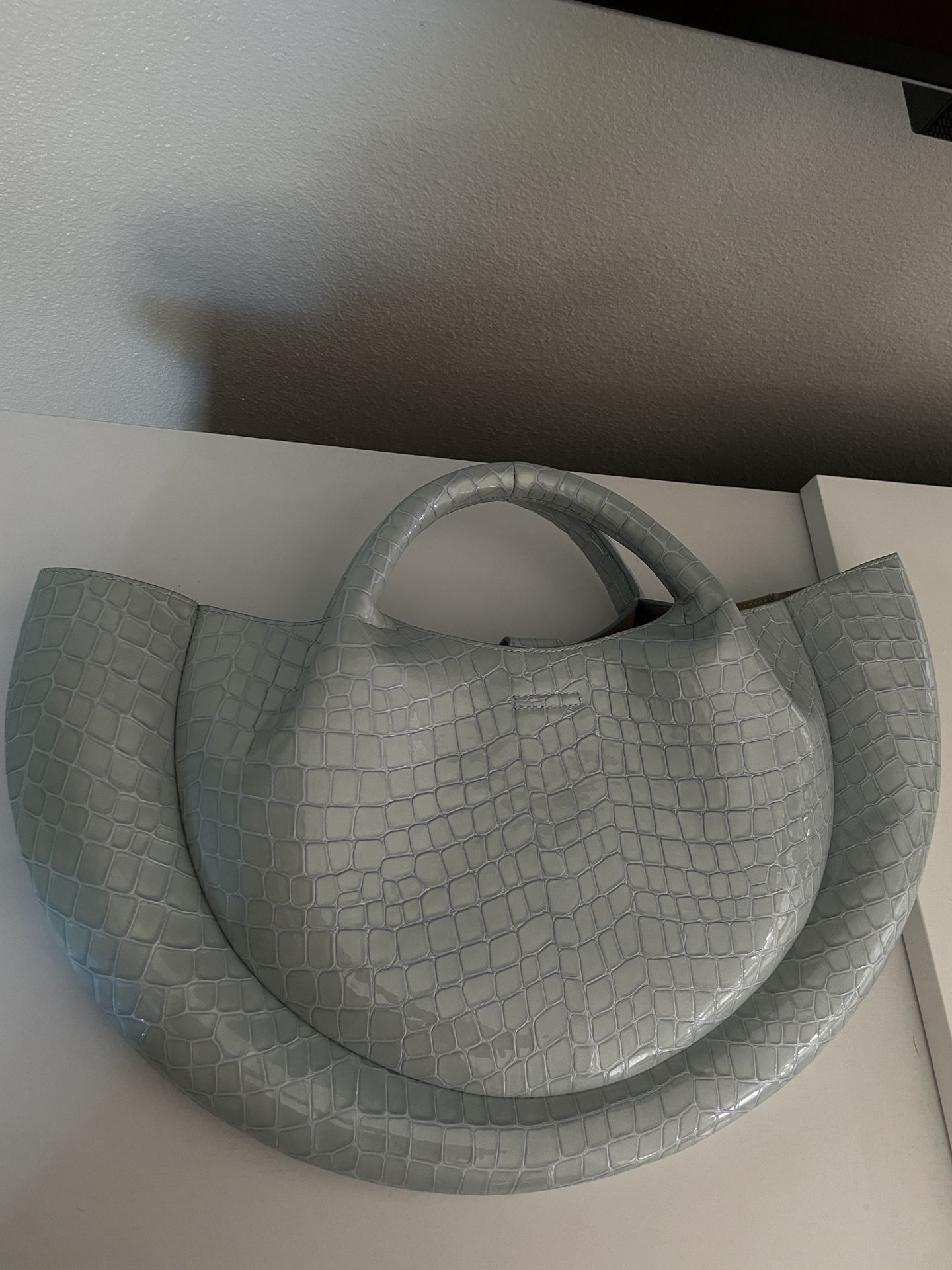 Cult Gaia Crocodile Top Handle Bag