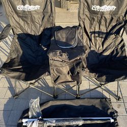 Coors Light Dual Camping Chair With Umbrella 