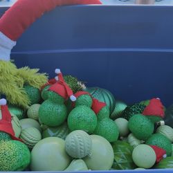 Green Christmas ornaments 