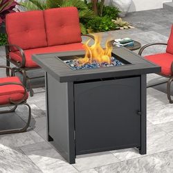 (NEW) HEATMAXX 50000 -BTU Black Steel Liquid propane Outdoor Fireplace
