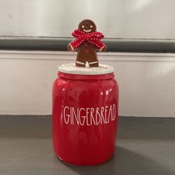 Rae Dunn “GINGERBREAD” Red Canister