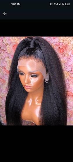 Black Kinky Straight Lace Front Wig