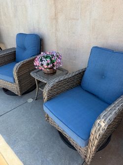Thick Cushioned Outdoor Swivel Rocker Patio Chairs