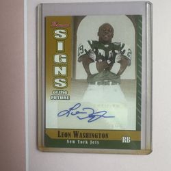Leon Washington Signed Football Card