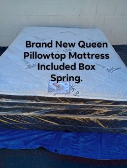 Brand new queen size pillowtop mattress included box spring.