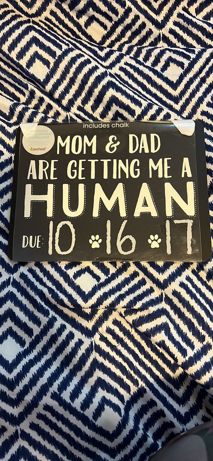 Pearhead Pet’s Baby Announcement Chalkboard
