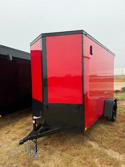 5x10 Red Enclosed Trailer