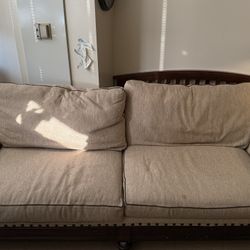 Beige 2-Seater Sofa with Ottoman – Pickup by 10/2