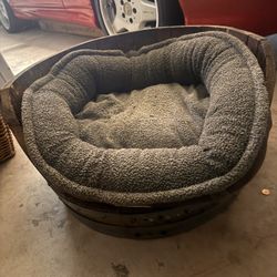 Wine Barrel Dog Bed + Pad 