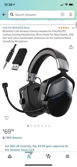 BEAVIIOO 5.8G Wireless Gaming Headset New In Box