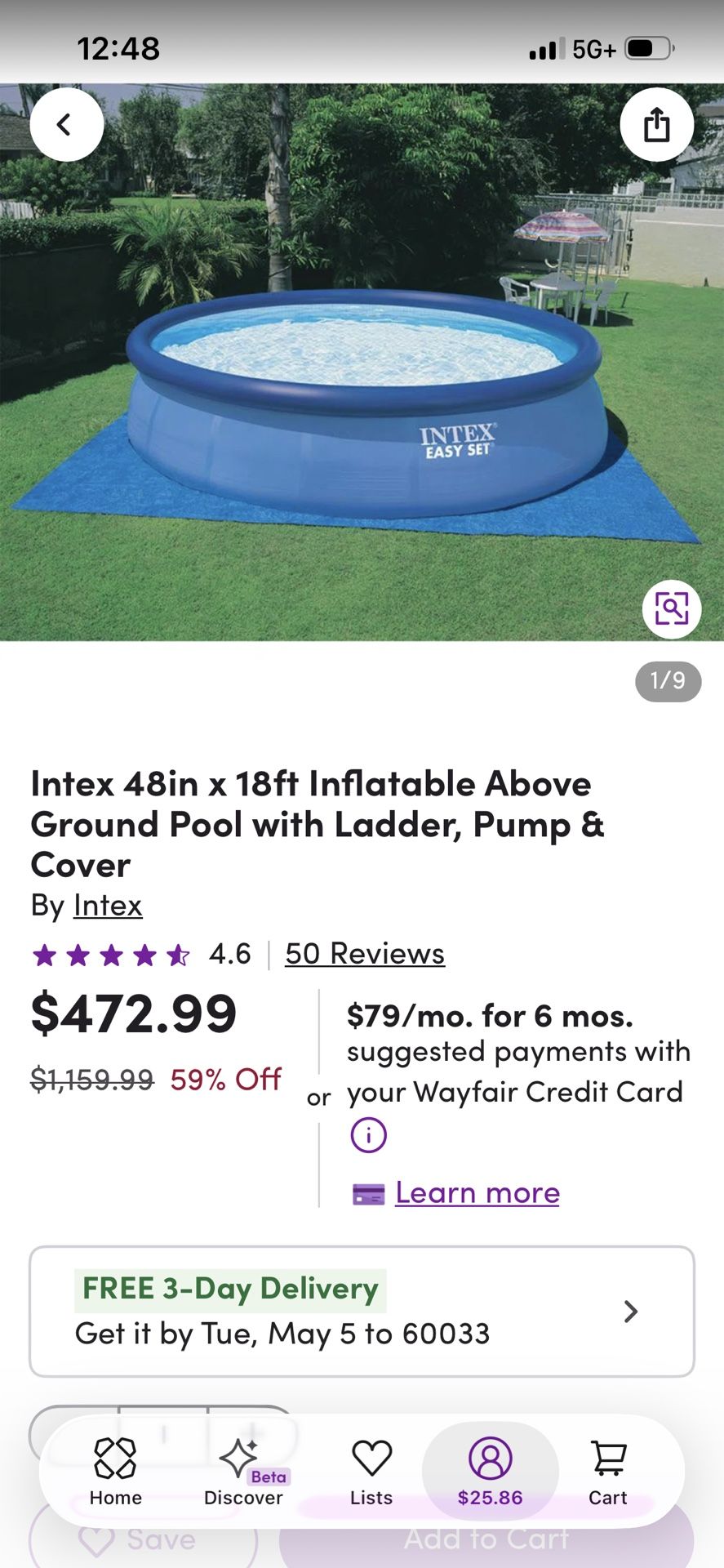 Intel 18’ Easy Set Pool In