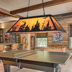  3 Lights Pool Table Lights 43.3'' Tiffany Billiard Lights for 7' 8' 9' Pool Table, Vintage Billiard Pool Table Light Hanging for Billiards Room, Game