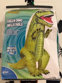 Green Dino inflatable costume