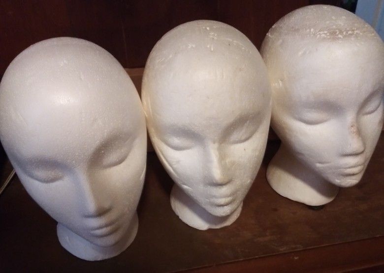 Three Mannequin/Wig Heads