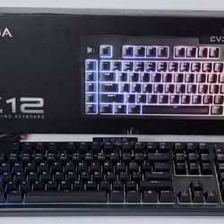 EVGA Z12 RGB Gaming Keyboard, RGB Backlit LED, 5 Programmable Macro Keys, Dedica