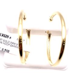10K 2mm plain hoop earrings with clip backs CLEARANCE!