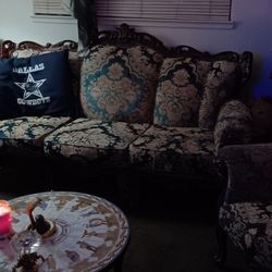 Victorian Wooden Carved Sofa And Chairs
