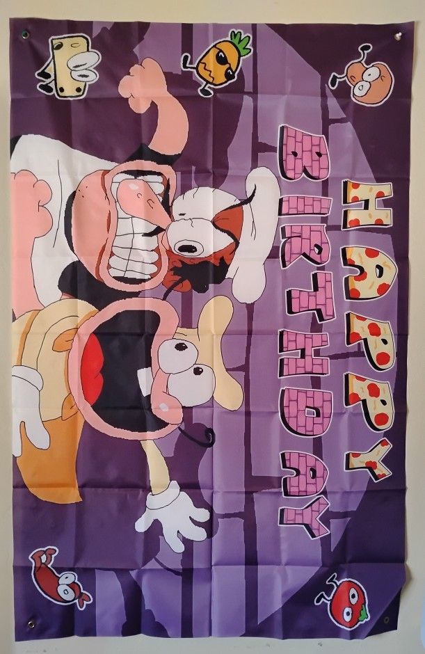 Pizza Tower Happy Birthday 3 x 5 Ft Banner New 
