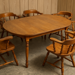 Vintage solid wood kitchen table & chairs
