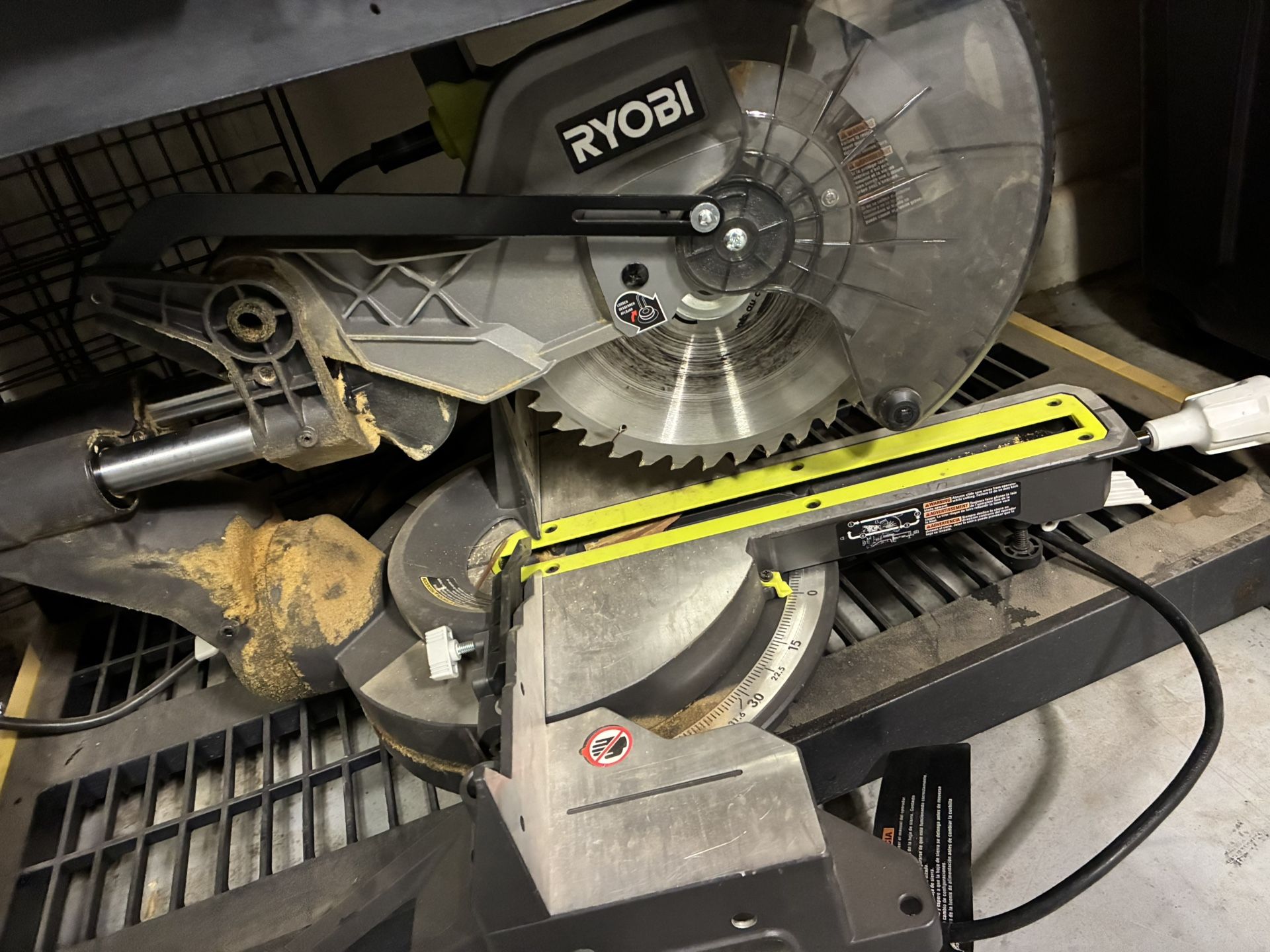 Ryobi sliding compound miter saw (table-mounted)