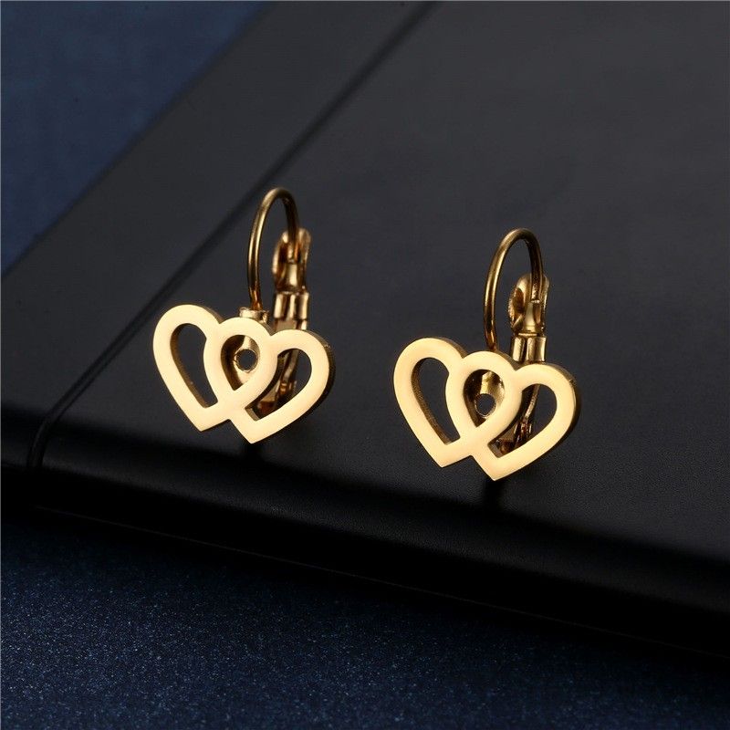 "Simple Heart Stainless Steel Earrings for Women, 55EGL1188
 
