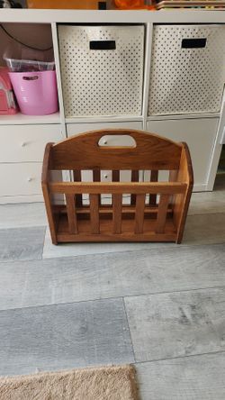 Vintage Wooden Magazine Rack – Solid & Decorative