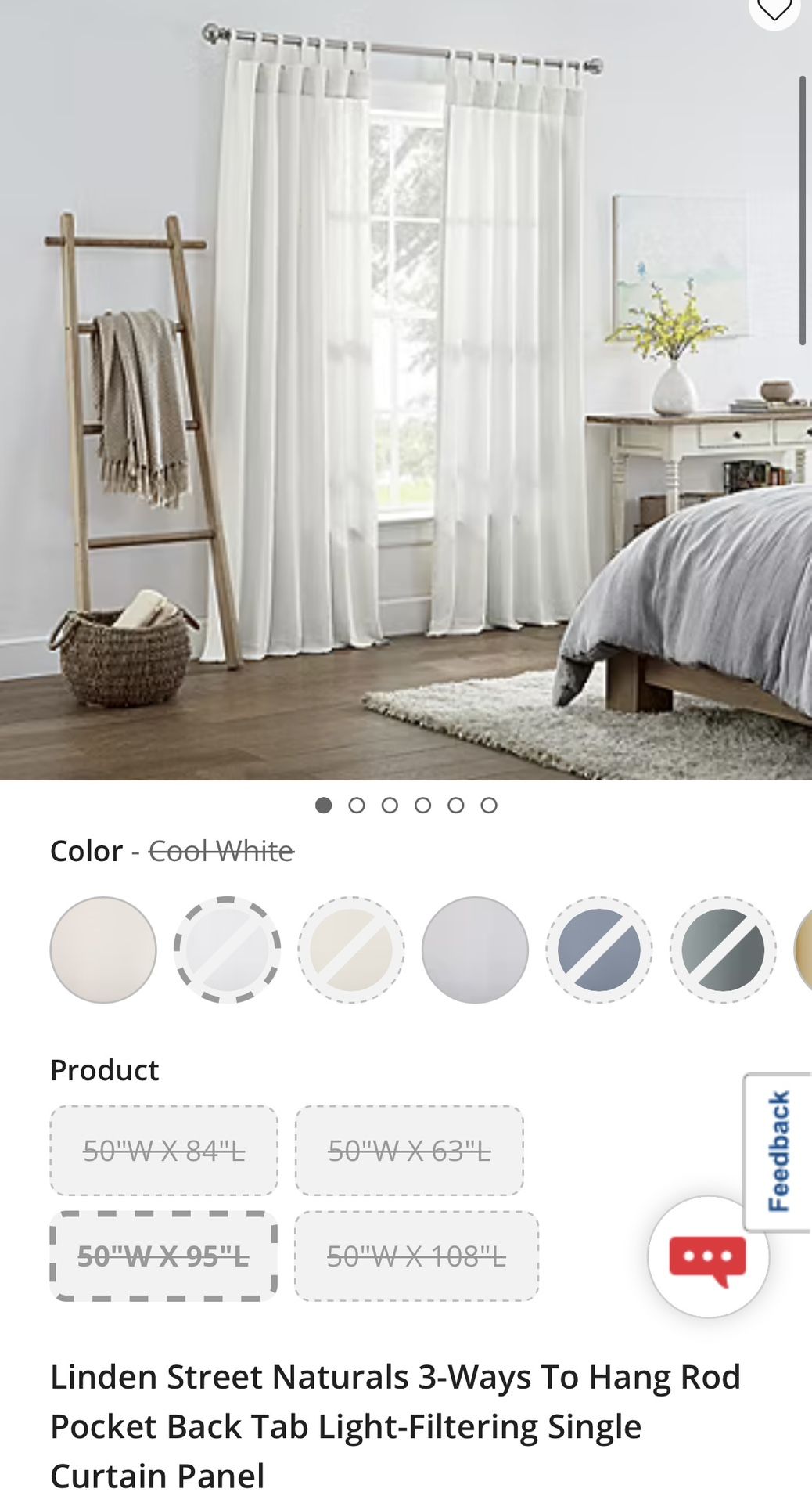 White Curtains 50x95