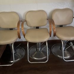 Three barber chairs
